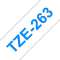 Ruban TZe263, 36mm Bleu sur fond Blanc, Laminé, 8M