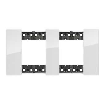 Plaque de finition Living Now Collection Les Blancs 2x2 modules finition Glacier|Bticino-TICBTKA4802M2DW