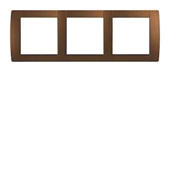 Kallysta classic plaque 3 postes horizontale entraxe 71 peinture métal Auburn|Hager-HAGWK483