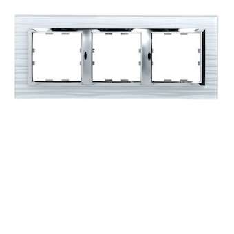 Kallysta épure plaque 3 postes horizontale entraxe 71 verre col Cristal Graphik|Hager-HAGWK963