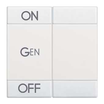 Manette Livinglight symbole ON, OFF et GEN 2 modules - blanc|Bticino-TICN4911M2AFN
