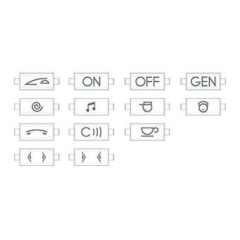 Kit de pictogrammes pour manette personnalisable Livinglight - Blanc|Bticino-TICN4916KIT