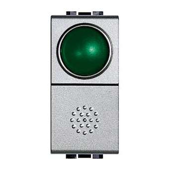 Poussoir à voyant vert Livinglight 10A 250V - Tech|Bticino-TICNT4038V