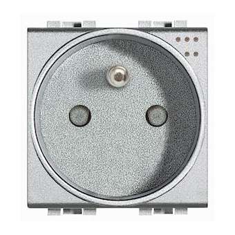 Prise de courant 2P+T avec voyant Livinglight à bornes à vis - Tech - 2 modules|Bticino-TICNT4144