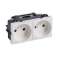 Double prise de courant précâblée Livinglight 16A 250V~ bornes auto - blanc