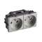Prise de courant précâblée Livinglight 2x2P+T 16A 250V~ à bornes auto - Tech