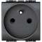 Prise de courant 2P+T Livinglight à bornes automatiques - Anthracite - 2 modules|Bticino-TICL4142AN