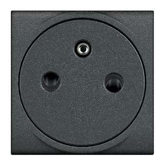 Prise 2P+T Surface Livinglight à bornes automatiques - anthracite - 2 modules|Bticino-TICL4142AF