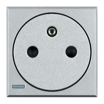 Prise de courant 2P+T Surface Axolute à bornes automatiques - Alu - 2 modules|Bticino-TICHC4142AF