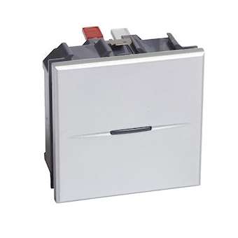 Va-et-vient axial Axolute 16AX 250V~ bornes automatiques - Alu 2 modules|Bticino-TICBTHC4003M2AN