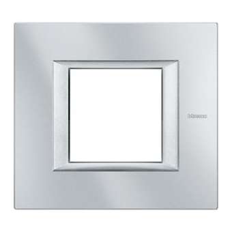 Plaque rectangulaire Axolute Aluminium monochrome 2 modules - Alu|Bticino-TICHA4802HC