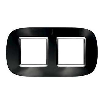 Plaque elliptique Axolute Métallisé 2+2 modules - Anthracite|Bticino-TICHB4802-2XS