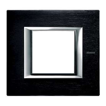 Plaque rectangulaire Axolute Aluminium brossé 2 modules - Anthracite|Bticino-TICHA4802XS