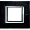 Plaque rectangulaire Axolute Aluminium brossé 2 modules - Anthracite