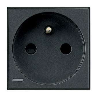 Prise de courant 2P+T Axolute à bornes automatiques - Anthracite - 2 modules|Bticino-TICHS4142AN