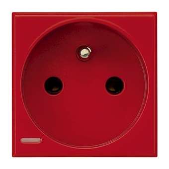 Prise de courant 2P+T Axolute bornes à vis Rouge - 2 modules|Bticino-TICH4142R