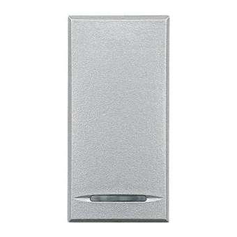 Poussoir à bascule Axolute 16AX 250V~ bornes automatiques - Alu - 1 module|Bticino-TICHC4055A