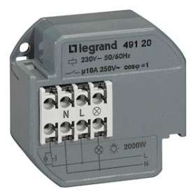 Télérupteur unipolaire 10AX 230V~ 50Hz à 60Hz intensité maximum acceptée 50mA|Legrand-LEG049120