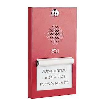Boîtier d'alarme bris de glace phonique avec boîtier d'encastrement|Castel-CST210.0000