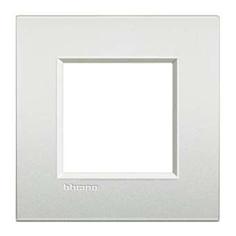 Plaque Livinglight Air Brillant 2 modules - Perle blanche|Bticino-TICLNE4802PR
