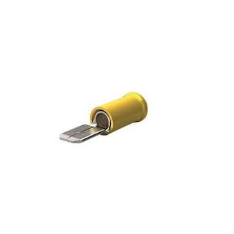 Languette FASTON Jaune préisolée 6,3 x 0,8mm-Laiton étamé-Section: 4 à 6mm²|TE Connectivity ( Ex Tyco Simel )-TYS606910