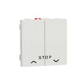 Unica - cde volet-roulant - double poussoir + STOP - 2 mod - Blanc - méca seul|Schneider Electric-SCHNU323718