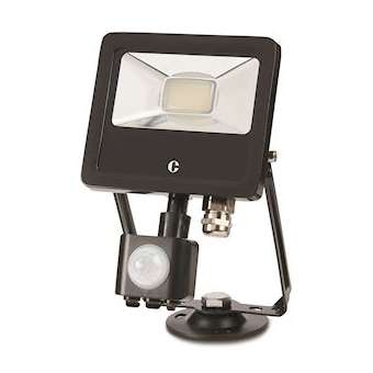 FL01, projecteur 10W couleur LED commutables, 3000K, 4000K et 6000K, IP65, PIR|Collingwood-SLHFL01BPCS
