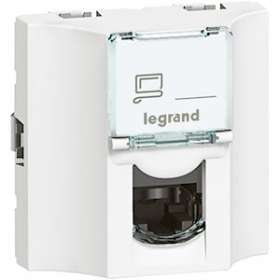Prise traversée cuivre catégorie6 UTP Mosaic 2 modules - blanc|Legrand-LEG078622