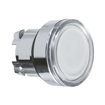 Harmony XB4 - tête bouton poussoir lumineux DEL - D22 - blanc|Schneider Electric-SCHZB4BW313
