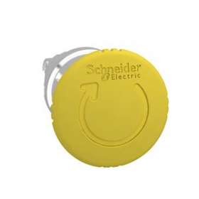 Harmony XB4 - tête bouton coup de poing - D40 - pousser tourner - jaune|Schneider Electric-SCHZB4BS55