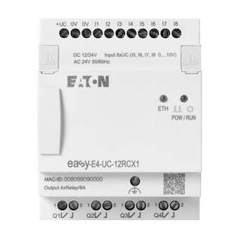 Appareil de base 12/24 VDC,24 VAC, sans afficheur, 8E TOR dont 4 ana, 4S relais|Eaton industries-EONEASY-E4-UC-12RCX1