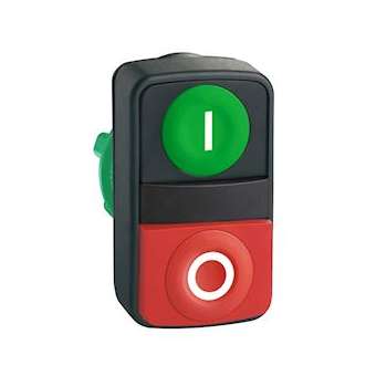 Harmony XB5 - tête bouton double touche - D22 - marqué - vert/rouge|Schneider Electric-SCHZB5AL7341