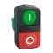 Harmony XB5 - tête bouton double touche - D22 - marqué - vert/rouge|Schneider Electric-SCHZB5AL7341