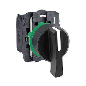 Harmony XB5 - bouton tournant à crosse - D22 - 3 pos fix - noir - 2F - vis étr|Schneider Electric-SCHXB5AJ33
