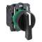 Harmony XB5 - bouton tournant à crosse - D22 - 3 pos fix - noir - 2F - vis étr