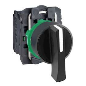 Harmony XB5 - bouton tournant à crosse - D22 - 3 pos fix - noir - 2F - vis étr|Schneider Electric-SCHXB5AJ33