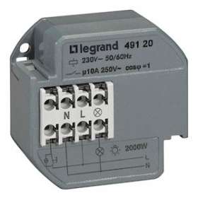 Télérupteur unipolaire 10AX 230V~ 50Hz à 60Hz - minuterie intensité maximum 50mA|Legrand-LEG049121