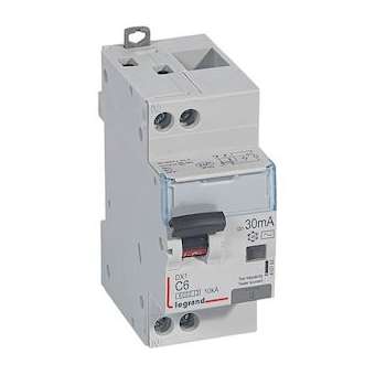 Disj. diff monobloc DX³6000 10kA arrivée haut/départ bas vis U+N 6A typeAC 30mA|Legrand-LEG410783