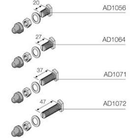 Vis M8 L 37 mm pour Barres Profilé avec Capuchons de Vis (12 Pcs)|ABB-ABBAD1071