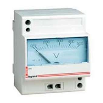 Voltmètre analogique modulaire échelle 0V à 500V - 4 modules|Legrand-LEG004660