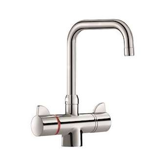 Mit. évier SECURITHERM therm. à bec orient. H.230 L.200|Delabie-DL5H9716