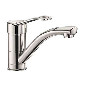 Mitigeur lavabo méca. à bec orient. H.100 L.170, man. ajourée|Delabie-DL52522