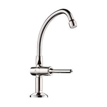 TEMPOSTOP lav. M1/2' rob. pilier col de cygne à levier L.150|Delabie-DL5737152