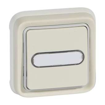 Poussoir inverseur lumineux porte-étiquette Plexo complet IP55 encastré - blanc|Legrand-LEG069864