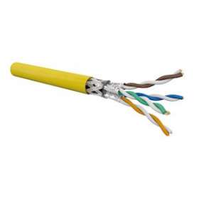 Câble CAT7 4 paires AWG23 S/FTP LSOH-FR Cca, Jaune (touret de 500 m)|Gigamedia-GGMC7SF4PFRT5