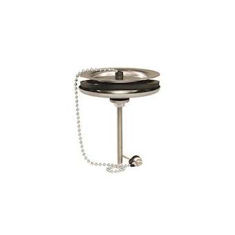 Bonde évier cuves communicantes D60mm, à bouchon, cuvette D85, plaque obturati|Valentin-VA237750000000