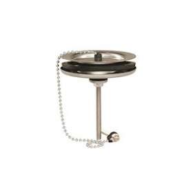 Bonde évier cuves communicantes D60mm, à bouchon, cuvette D85, plaque obturati|Valentin-VA237750000000