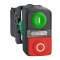 Harmony bt-pous D22 double touche, ressort rap vert+rouge, lum blanche 240V-IP6