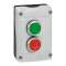 Boîte à bouton Osmoz avec 2 boutons à impulsion vert/rouge - couvercle gris