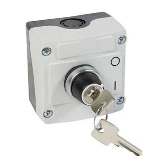 Boîte à bouton équipée Osmoz - bouton tournant à clé N°455 2 positions - gris|Legrand-LEG024217